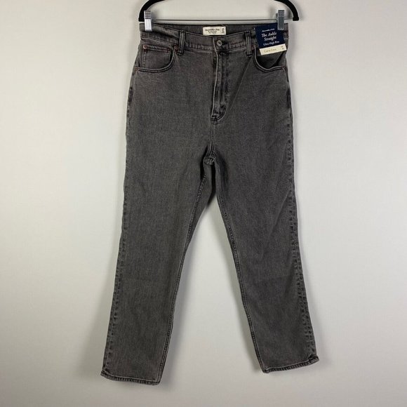 Abercrombie Curve Love Ankle Straight Ultra High Rise Jeans Gray 29 / 8L - Picture 1 of 11